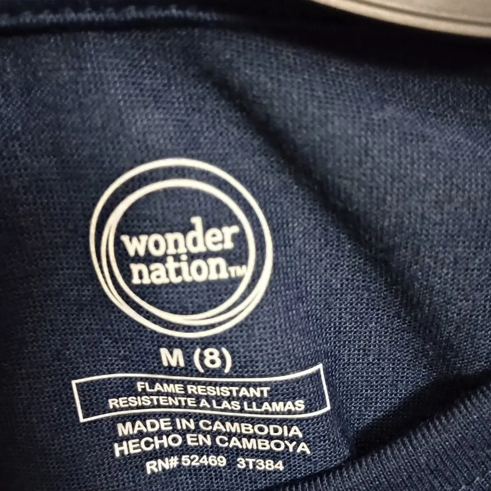 2 Wonder Nation Pajama Sets Long Sleeve Straight Leg Fleece Pants Size Medium 8